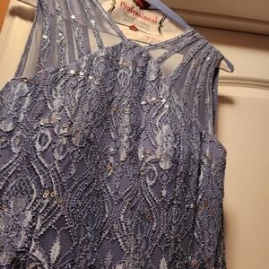 Elegant Blue Lace Gown